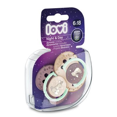 LOVI Night &amp; Day Dynamic Soother Girl 6-18m Smoczek dla dzieci 2 szt