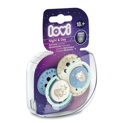 LOVI Night &amp; Day Dynamic Soother Boy 18m+ Smoczek dla dzieci 2 szt