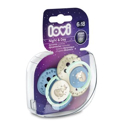 LOVI Night &amp; Day Dynamic Soother Boy 6-18m Smoczek dla dzieci 2 szt