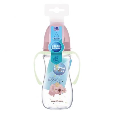 Canpol babies Sleepy Koala Easy Start Anti-Colic Bottle Pink 12m+ Butelki dla niemowląt dla dzieci 300 ml