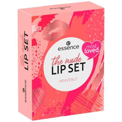 Essence The Nude Lip Set Zestaw pomadka Hydrating Nude Lipstick 3,5 g 302 Heavenly + kredka do ust Soft &amp; Precise Lip Pencil 0,78 g 302 Heavenly + błyszczyk What The Fake! Plumping Lip Filler 4,2 ml 01 Oh My Plump!