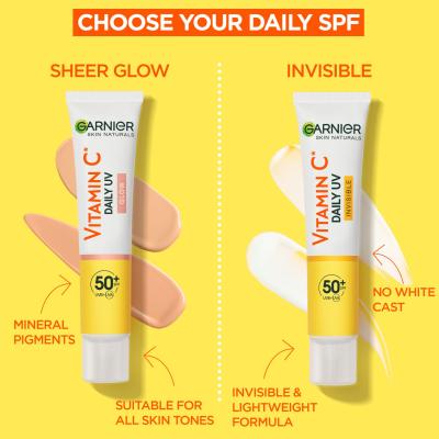 Garnier Skin Naturals Vitamin C Daily UV Invisible SPF50+ Krem do twarzy na dzień dla kobiet 40 ml