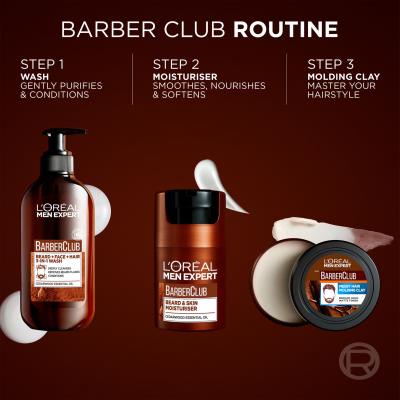 L&#039;Oréal Paris Men Expert Barber Club Beard &amp; Skin Moisturiser Balsam na wąsy dla mężczyzn 50 ml