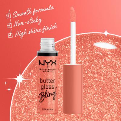 NYX Professional Makeup Butter Gloss Bling Błyszczyk do ust dla kobiet 8 ml Odcień 02 Dripped Out