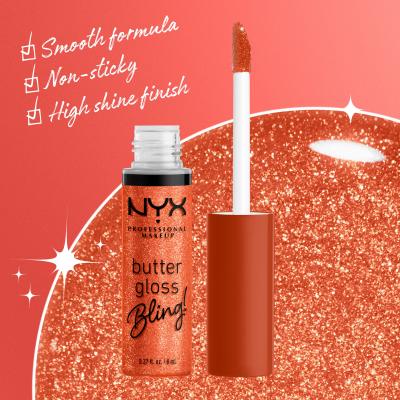 NYX Professional Makeup Butter Gloss Bling Błyszczyk do ust dla kobiet 8 ml Odcień 06 Shimmer Down