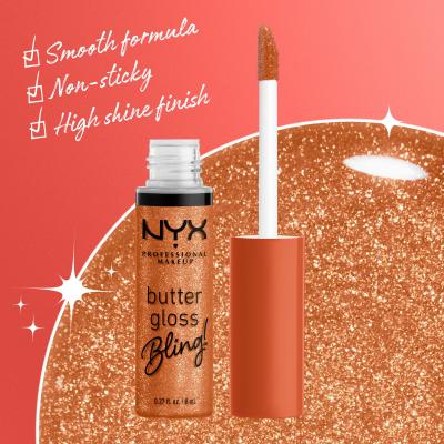 NYX Professional Makeup Butter Gloss Bling Błyszczyk do ust dla kobiet 8 ml Odcień 03 Pricey