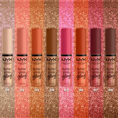 NYX Professional Makeup Butter Gloss Bling Błyszczyk do ust dla kobiet 8 ml Odcień 01 Bring The Bling