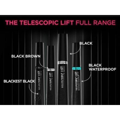 L&#039;Oréal Paris Telescopic Lift Waterproof Tusz do rzęs dla kobiet 8 ml Odcień Black