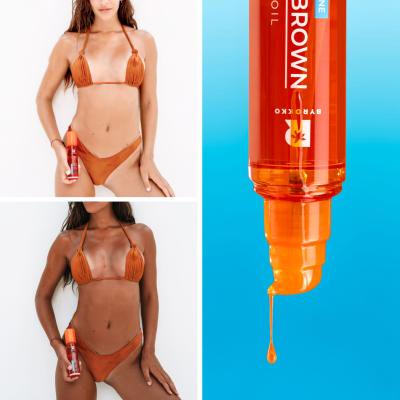 Byrokko Shine Brown Beta Carotene Tanning Maximiser Oil Preparat do opalania ciała dla kobiet 150 ml