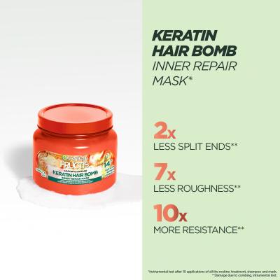 Garnier Fructis Goodbye Damage Keratin Hair Bomb Maska do włosów dla kobiet 320 ml