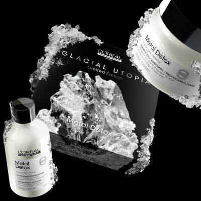 L&#039;Oréal Professionnel Metal Detox Glacial Utopia Limited Edition Zestaw szampon Metal Detox 300 ml + maska do włosów Metal Detox 250 ml