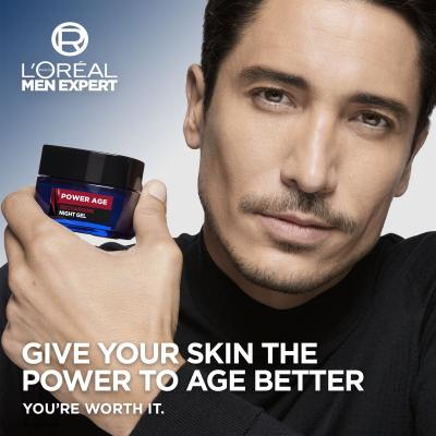 L&#039;Oréal Paris Men Expert Power Age Recharging Night Gel Żel do twarzy dla mężczyzn 50 ml