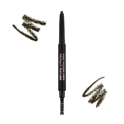 Makeup Revolution London Duo Brow Definer Kredka do brwi dla kobiet 0,15 g Odcień Medium Brown