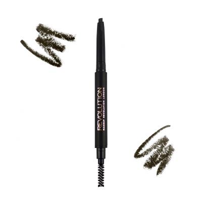 Makeup Revolution London Duo Brow Definer Kredka do brwi dla kobiet 0,15 g Odcień Dark Brown