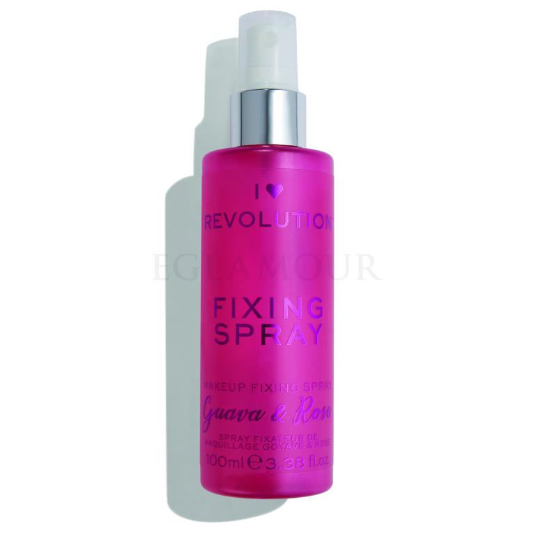 Makeup Revolution London I Heart Revolution Fixing Spray Guava &amp; Rose Utrwalacz makijażu dla kobiet 100 ml