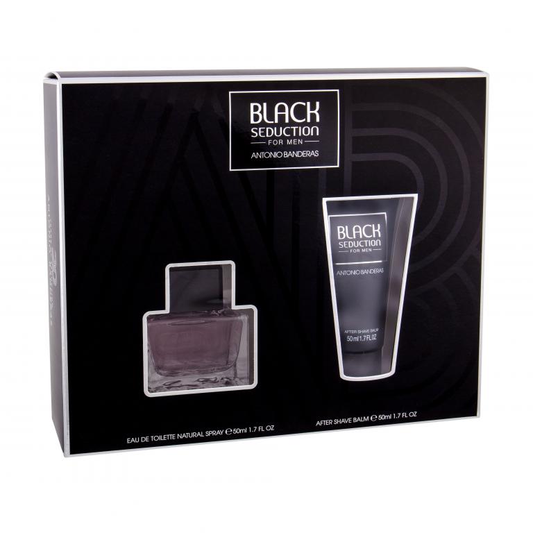 Banderas Seduction in Black Zestaw Edt 50 ml + Balsam po goleniu 50 ml Uszkodzone pudełko