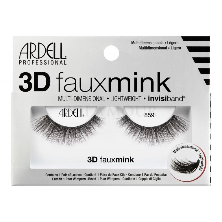 Ardell 3D Faux Mink 859 Sztuczne rzęsy dla kobiet 1 szt Odcień Black