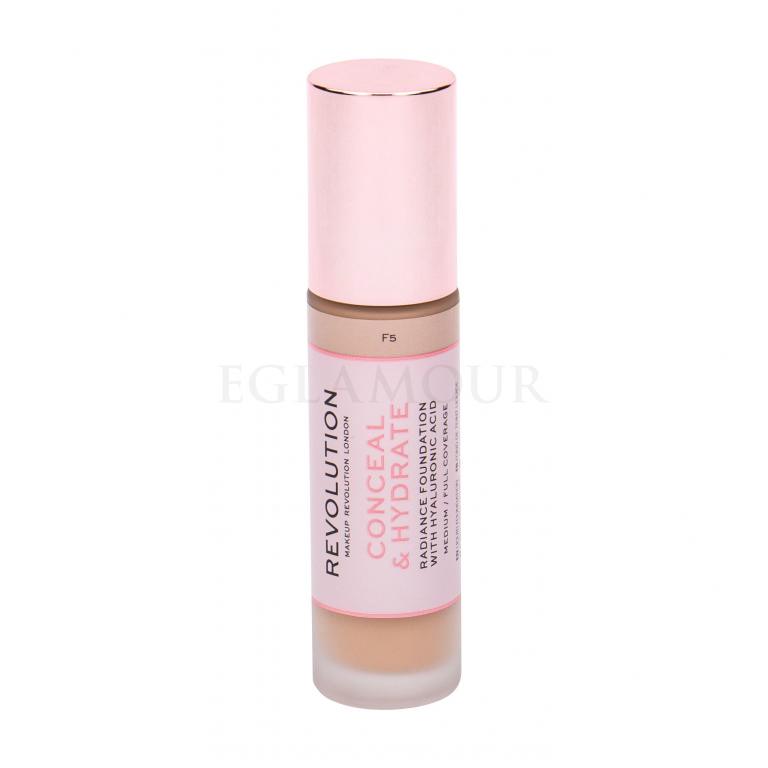 Makeup Revolution London Conceal &amp; Hydrate Podkład dla kobiet 23 ml Odcień F5