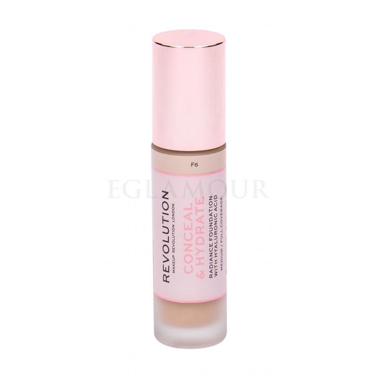 Makeup Revolution London Conceal &amp; Hydrate Podkład dla kobiet 23 ml Odcień F6