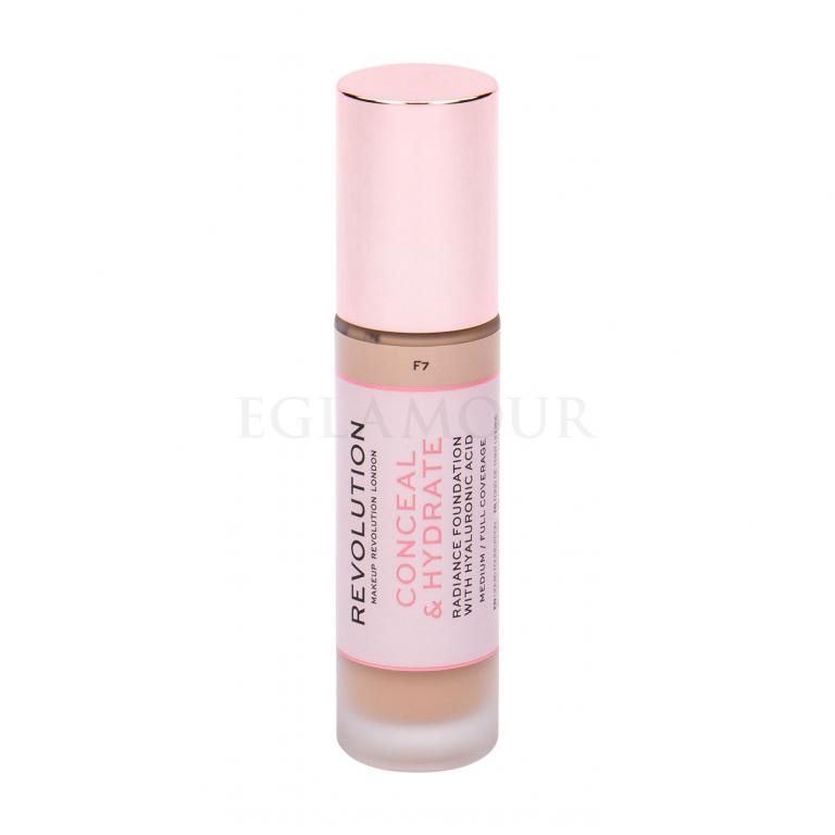 Makeup Revolution London Conceal &amp; Hydrate Podkład dla kobiet 23 ml Odcień F7