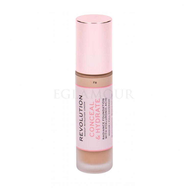 Makeup Revolution London Conceal &amp; Hydrate Podkład dla kobiet 23 ml Odcień F8