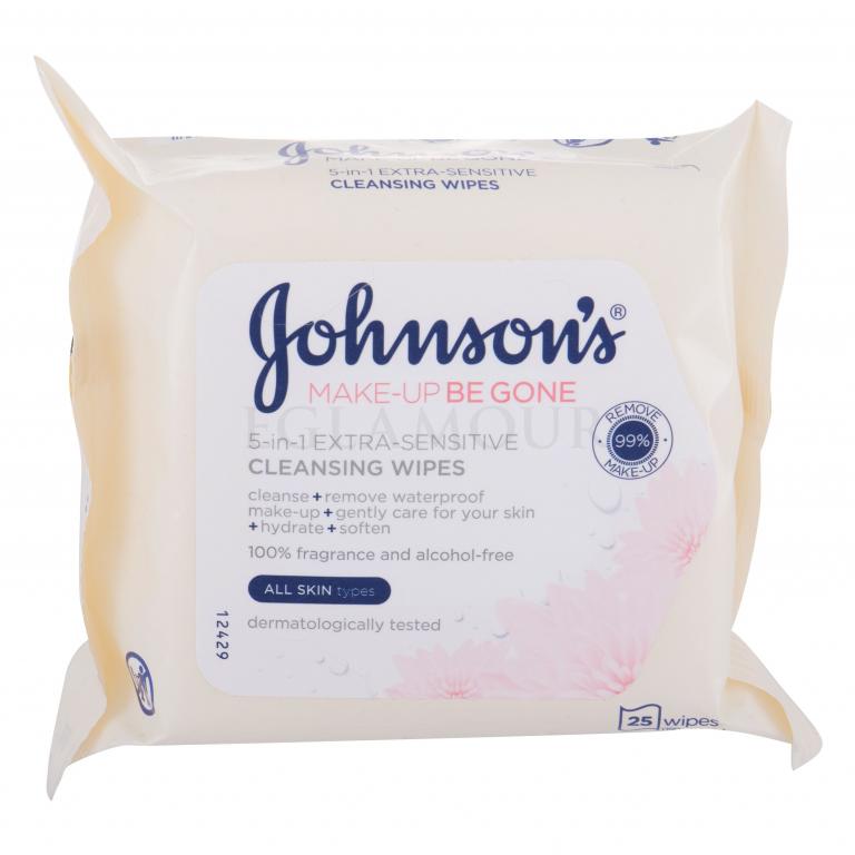 Johnson´s Face Care Extra Sensitive Chusteczki oczyszczające dla kobiet 25 szt