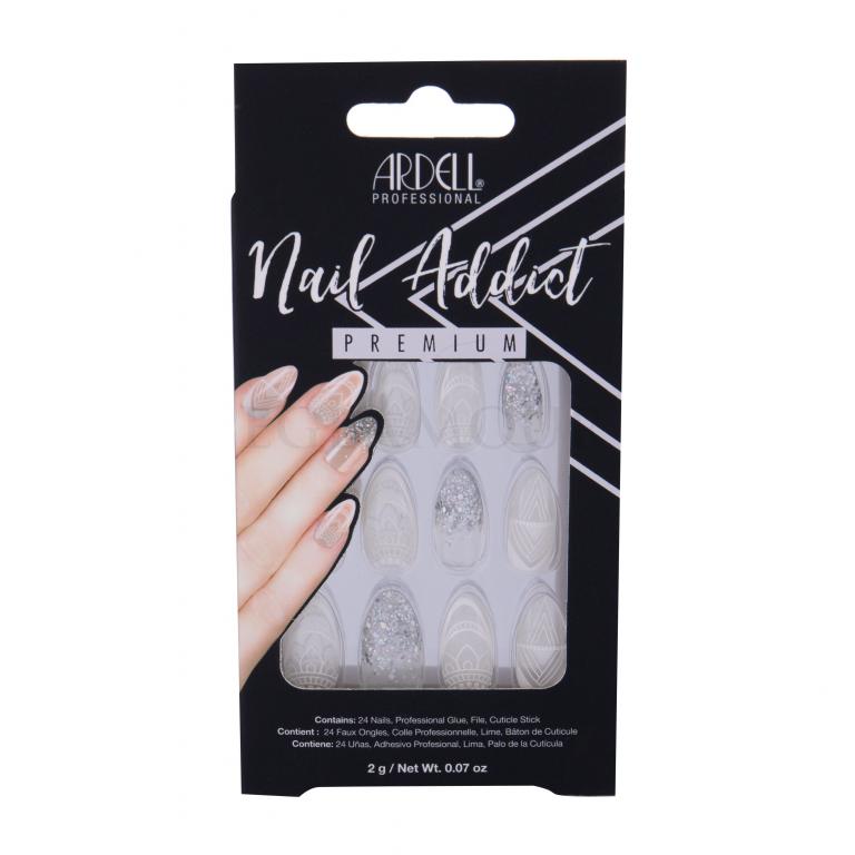 Ardell Nail Addict Premium Sztuczne paznokcie dla kobiet Odcień Glass Deco Zestaw