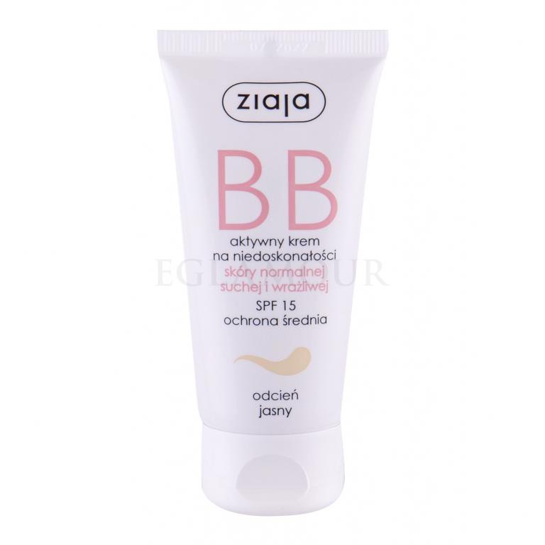 Ziaja BB Cream Normal and Dry Skin SPF15 Krem BB dla kobiet 50 ml Odcień Light Uszkodzone pudełko