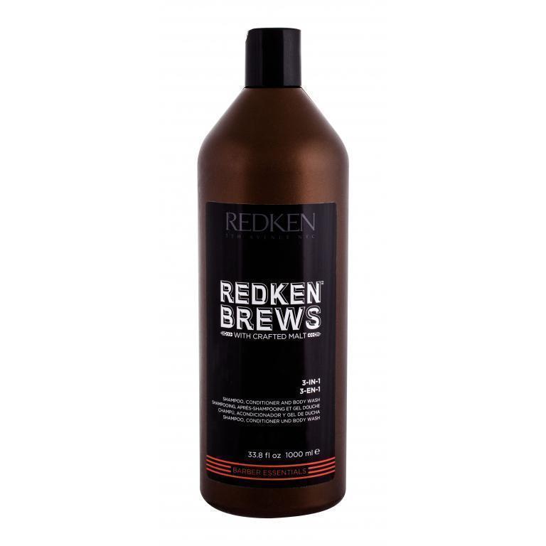 Redken Brews 3-In-1 Szampon do włosów dla mężczyzn 1000 ml