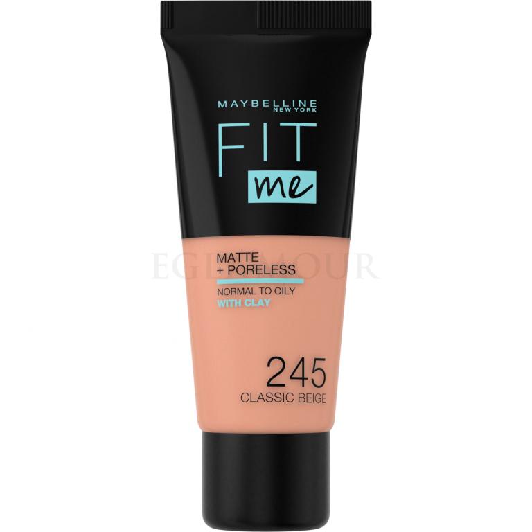 Maybelline Fit Me! Matte + Poreless Podkład dla kobiet 30 ml Odcień 245 Classic Beige