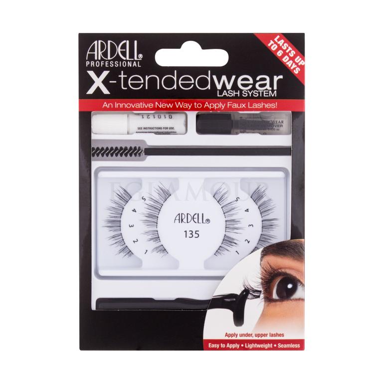 Ardell X-Tended Wear Lash System 135 Sztuczne rzęsy dla kobiet Odcień Black Zestaw