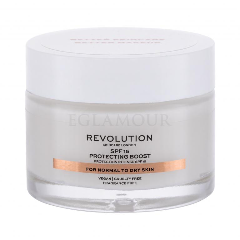 Revolution Skincare Moisture Cream Normal to Dry Skin SPF15 Krem do twarzy na dzień dla kobiet 50 ml Uszkodzone pudełko