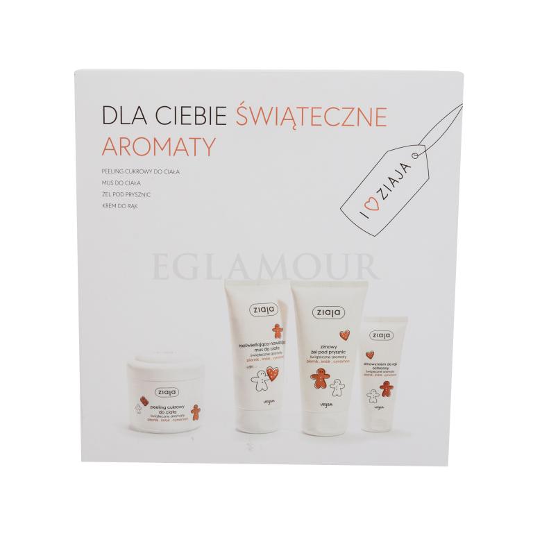 Ziaja Gingerbread Gift Set Zestaw Peeling do ciała 200 ml + pianka do ciała 160 ml + krem do rąk 50 ml + żel pod prysznic 160 ml