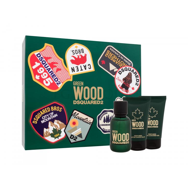 Dsquared2 Green Wood Zestaw EDT 50 ml + żel pod prysznic 50 ml + balsam po goleniu 50 ml