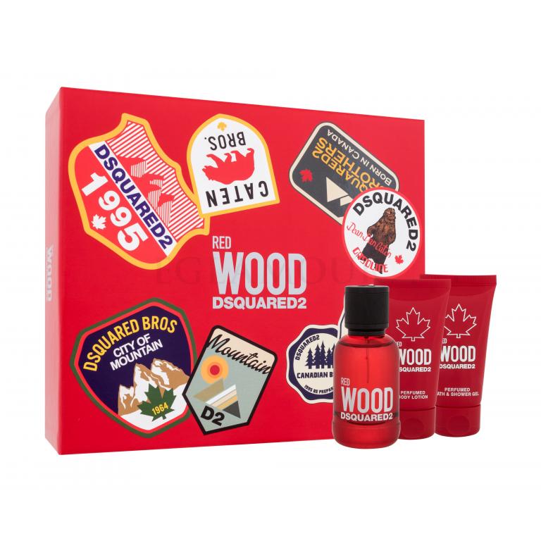 Dsquared2 Red Wood Zestaw EDT 50 ml + żel pod prysznic 50 ml + mleczko do ciała 50 ml