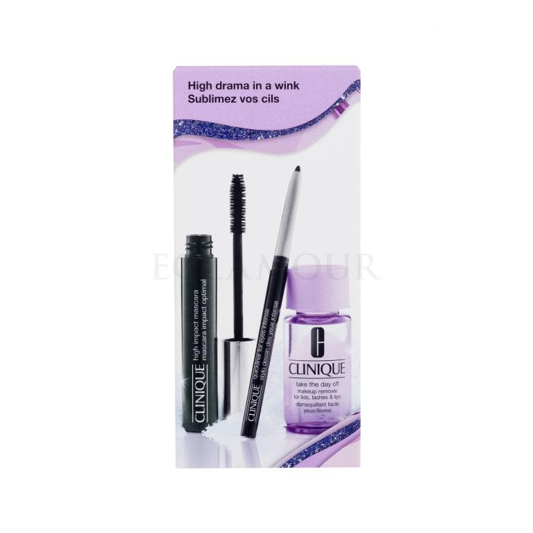 Clinique High Impact Favourites Zestaw Tusz do rzęs 7 ml + płyn do demakijażu 30 ml + kredka do oczu 14 g