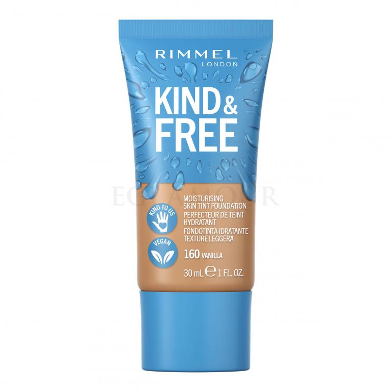 Rimmel London Kind &amp; Free Skin Tint Foundation Podkład dla kobiet 30 ml Odcień 160 Vanilla