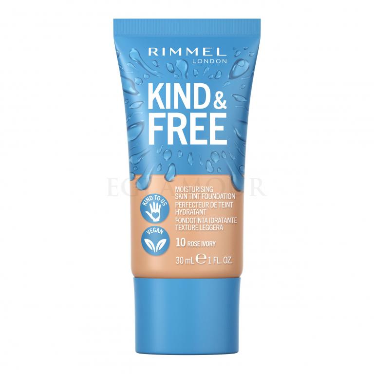 Rimmel London Kind &amp; Free Skin Tint Foundation Podkład dla kobiet 30 ml Odcień 10 Rose Ivory