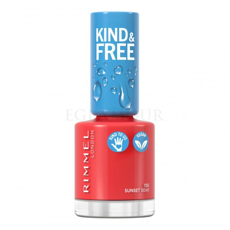 Rimmel London Kind &amp; Free Lakier do paznokci dla kobiet 8 ml Odcień 155 Sunset Soar