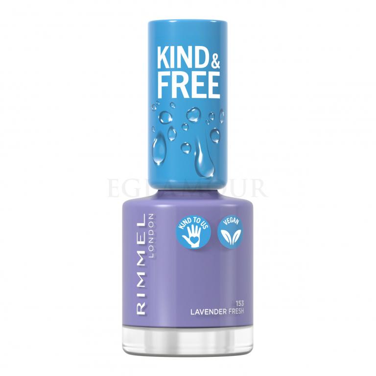 Rimmel London Kind &amp; Free Lakier do paznokci dla kobiet 8 ml Odcień 153 Lavender Light