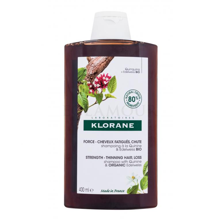 Klorane Organic Quinine &amp; Edelweiss Strength - Thinning Hair, Loss Szampon do włosów dla kobiet 400 ml