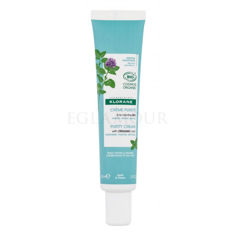 Klorane Aquatic Mint Purity Cream Krem do twarzy na dzień dla kobiet 40 ml