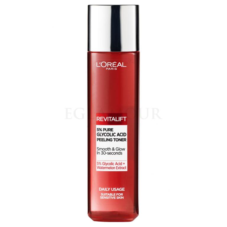 L&#039;Oréal Paris Revitalift 5% Pure Glycolic Acid Peeling Toner Wody i spreje do twarzy dla kobiet 180 ml