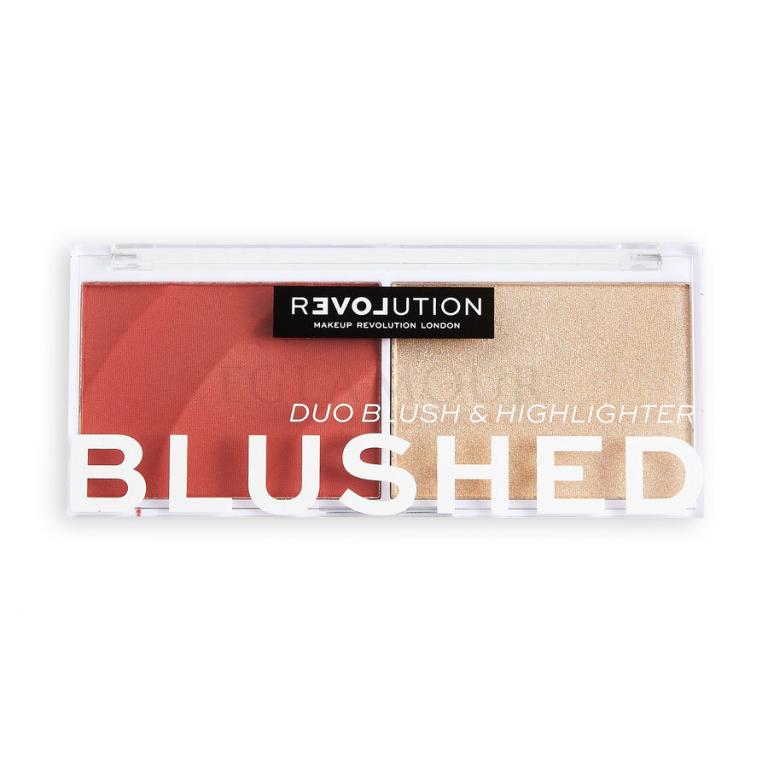 Revolution Relove Colour Play Blushed Duo Blush &amp; Highlighter Paletka do konturowania dla kobiet 5,8 g Odcień Daydream