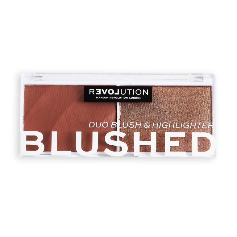 Revolution Relove Colour Play Blushed Duo Blush &amp; Highlighter Paletka do konturowania dla kobiet 5,8 g Odcień Baby