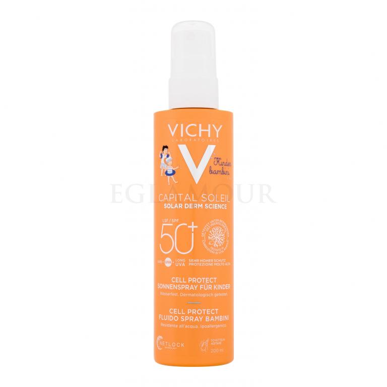 Vichy Capital Soleil Kids Cell Protect Water Fluid Spray SPF50+ Preparat do opalania ciała dla dzieci 200 ml