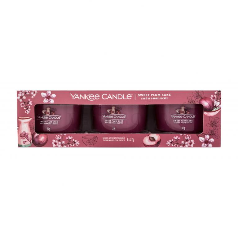 Yankee Candle Sweet Plum Sake Zestaw Świeczka zapachowa 3 x 37 g