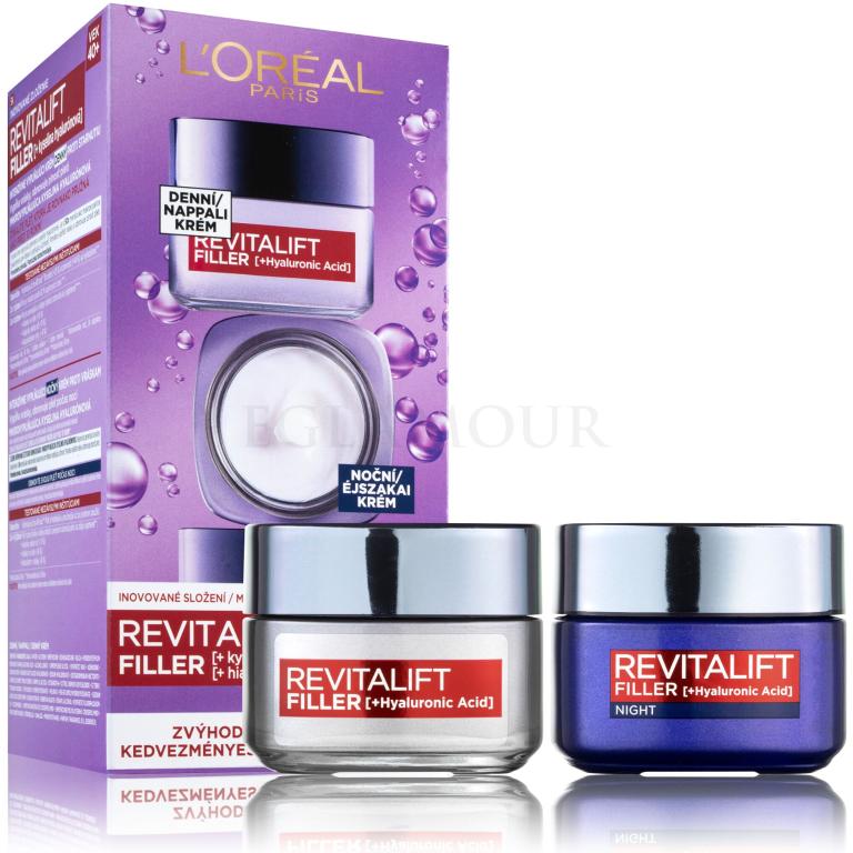 L&#039;Oréal Paris Revitalift Filler HA Duo Set Zestaw Krem do twarzy na dzień 50 ml + krem do twarzy na noc 50 ml