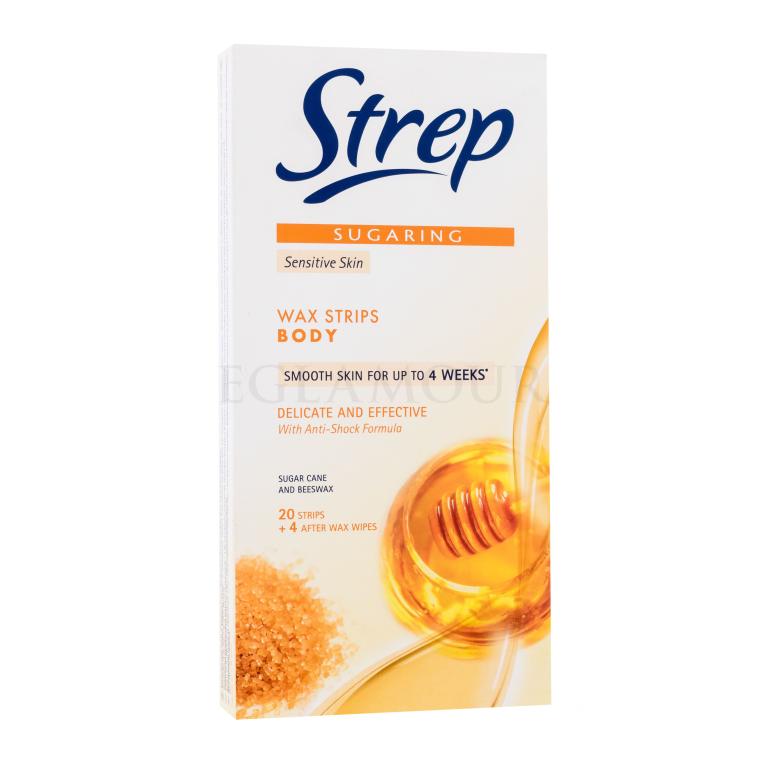 Strep Sugaring Wax Strips Body Delicate And Effective Sensitive Skin Akcesoria do depilacji dla kobiet 20 szt