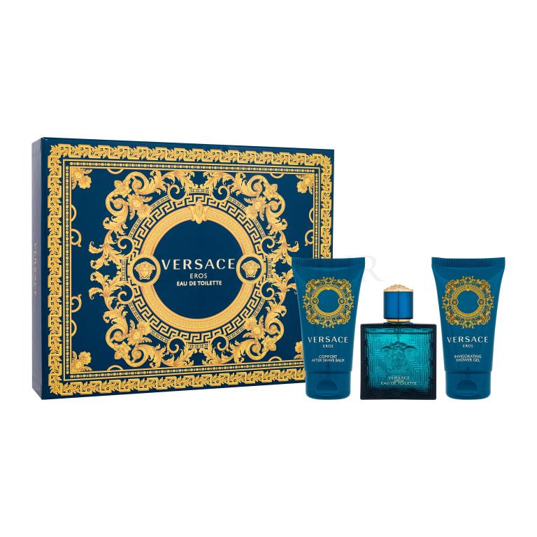 Versace Eros Zestaw Edt 50 ml + Żel pod prysznic 50 ml + Balsam po goleniu 50 ml